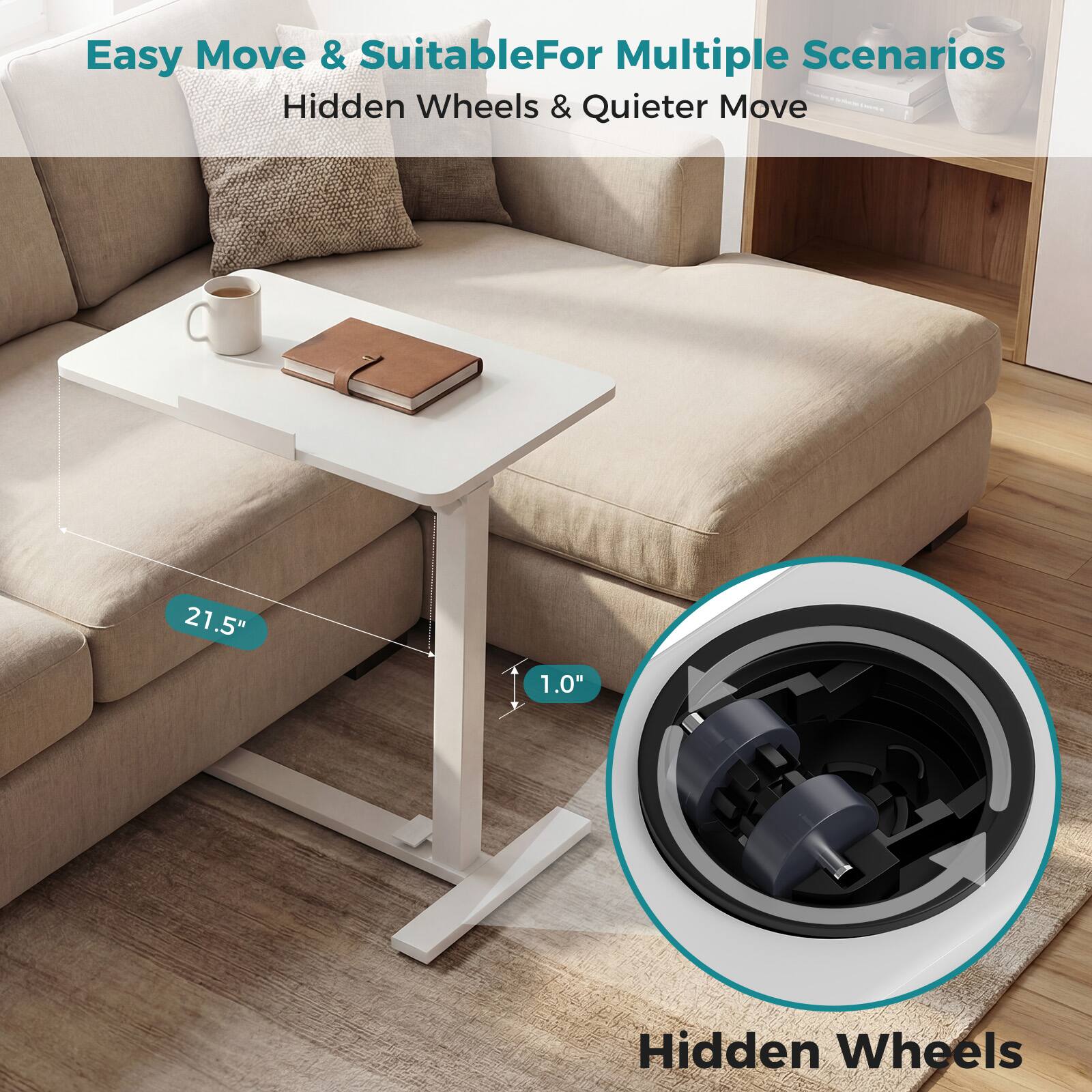 Sweetcrispy Mobile Standing Desk with Tilting Desktop, Pneumatic ...