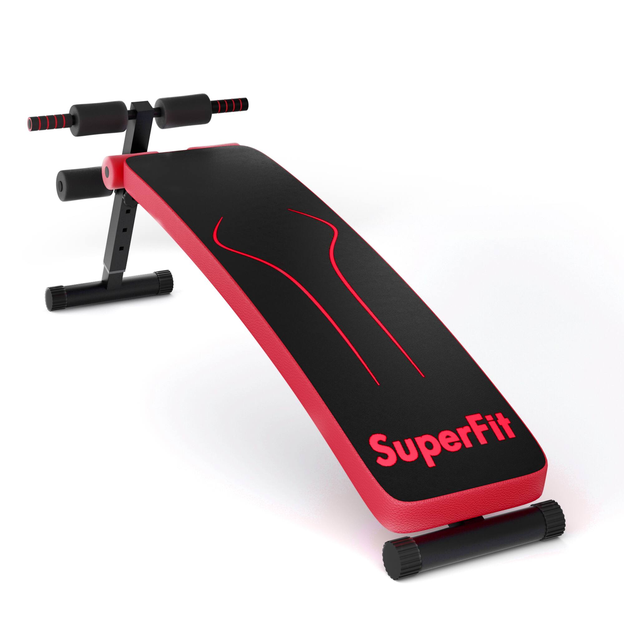 Alt View 19. Costway - Folding Weight Bench Adjustable Sit-up Board Workout Slant Bench - Red.