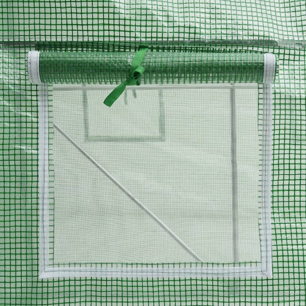 Alt View 7. vidaXL - vidaXL Greenhouse Green Galvanized steel, PE mesh fabric Medium - Green.
