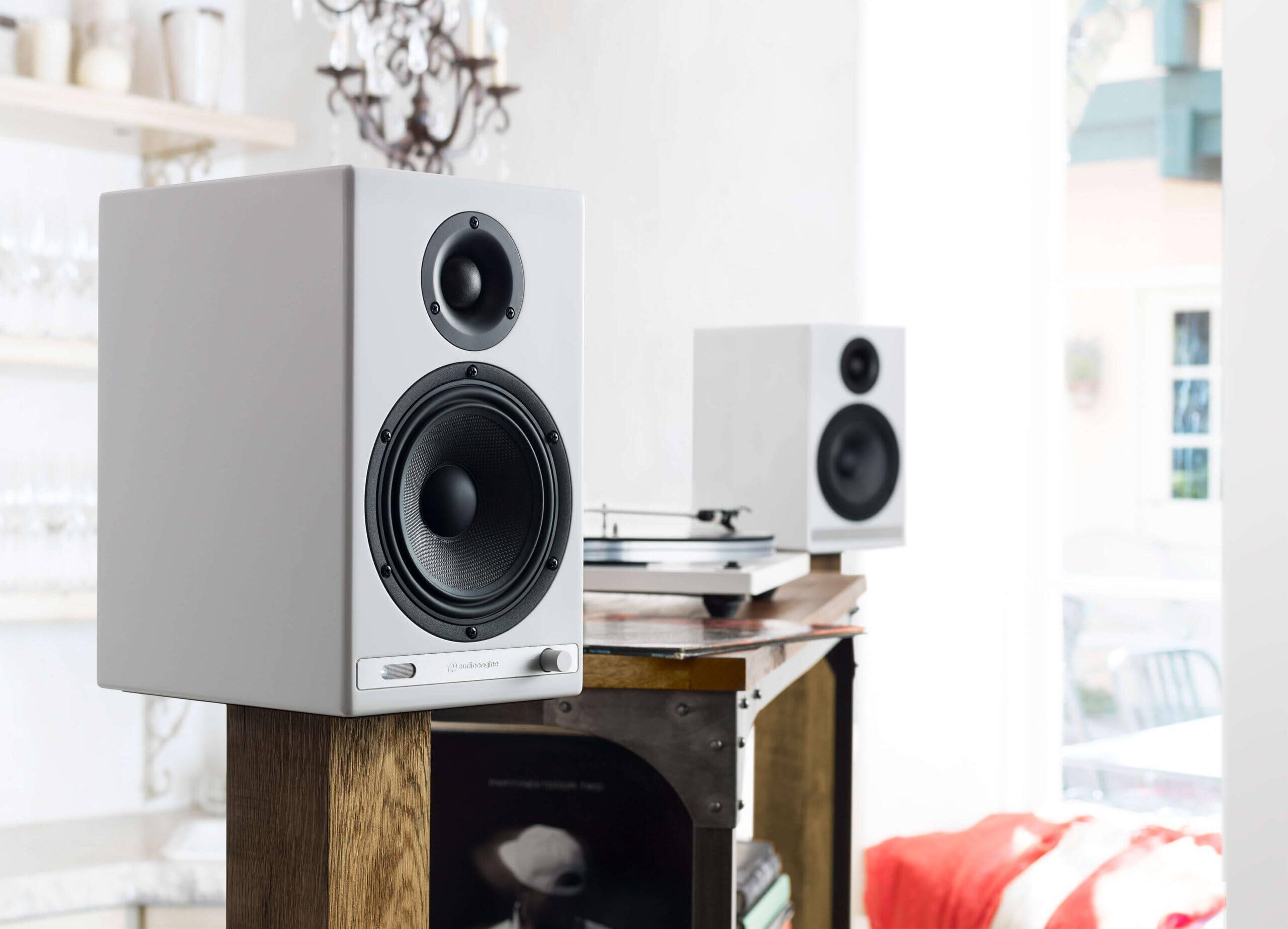 Alt View 2. Audioengine - HD6 Home Music System w/ Bluetooth aptX-HD - White.