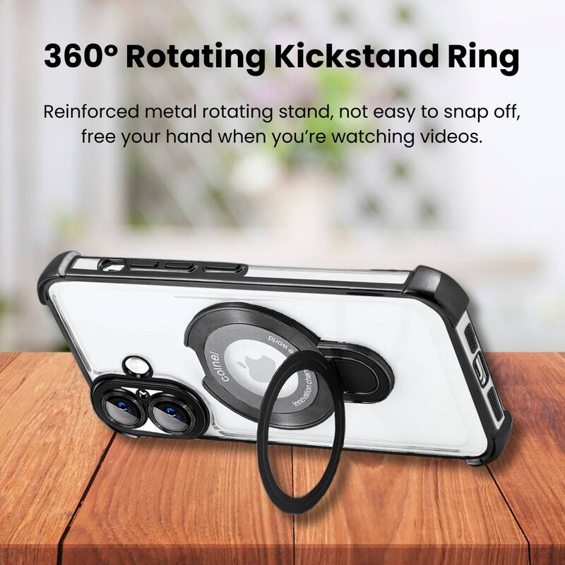360° Rotating Kickstand Ring

Reinforced metal rotating stand, not easy to snap off, free your hand when you're watching videos.