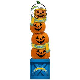 Fan Creations - Los Angeles Chargers 31" Stacked Pumpkin Leaner - Multicolor