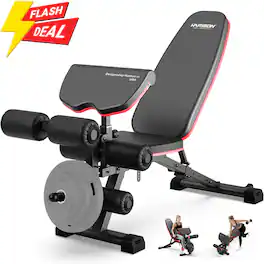 HARISON - Adjustable Weight Bench with Leg Extension & Preacher Pad for Home Gym Training (BB609) - Black