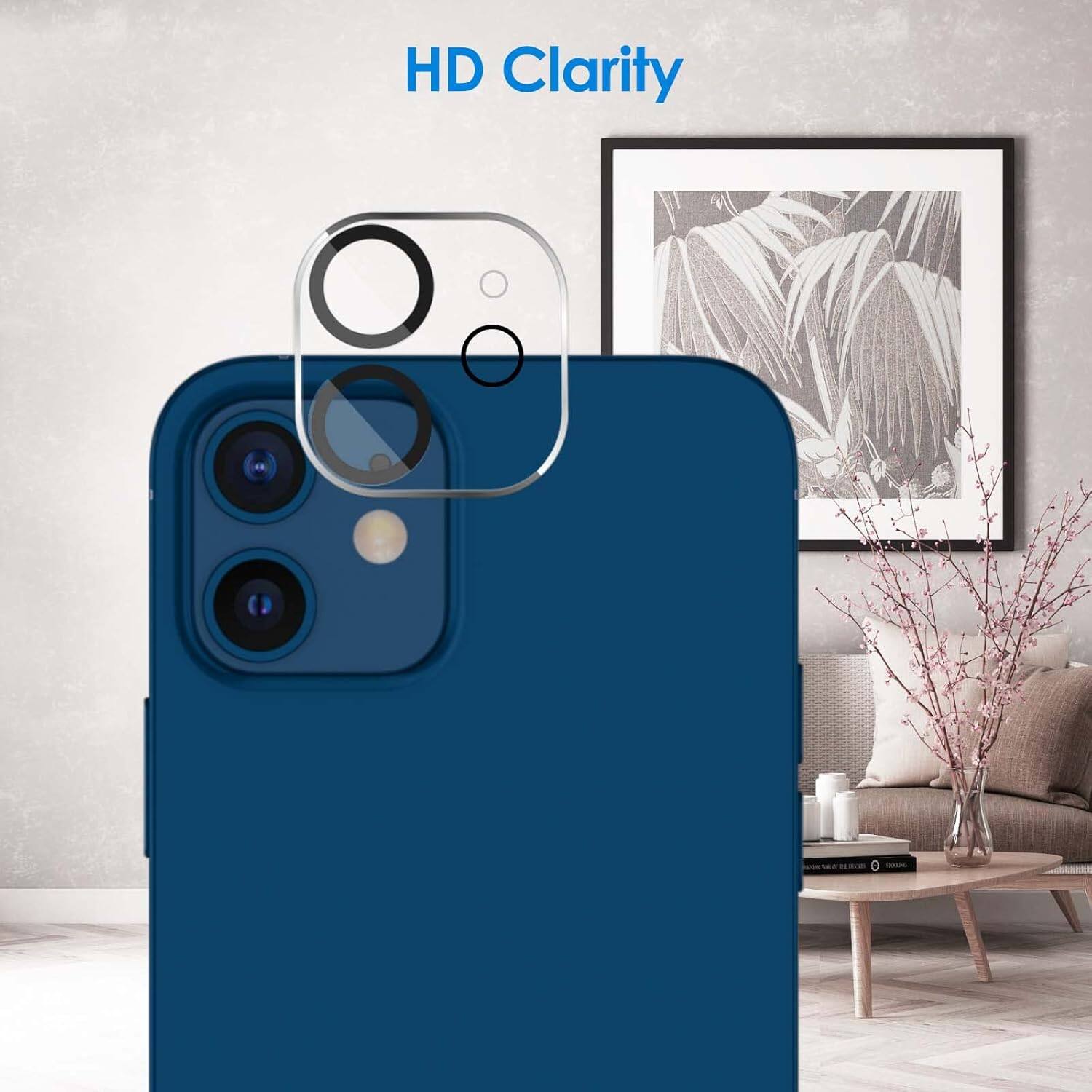 Left. Entronix - Entronix Clear Camera Lens Protector for iPhone 12 - Dual Pack - Clear.