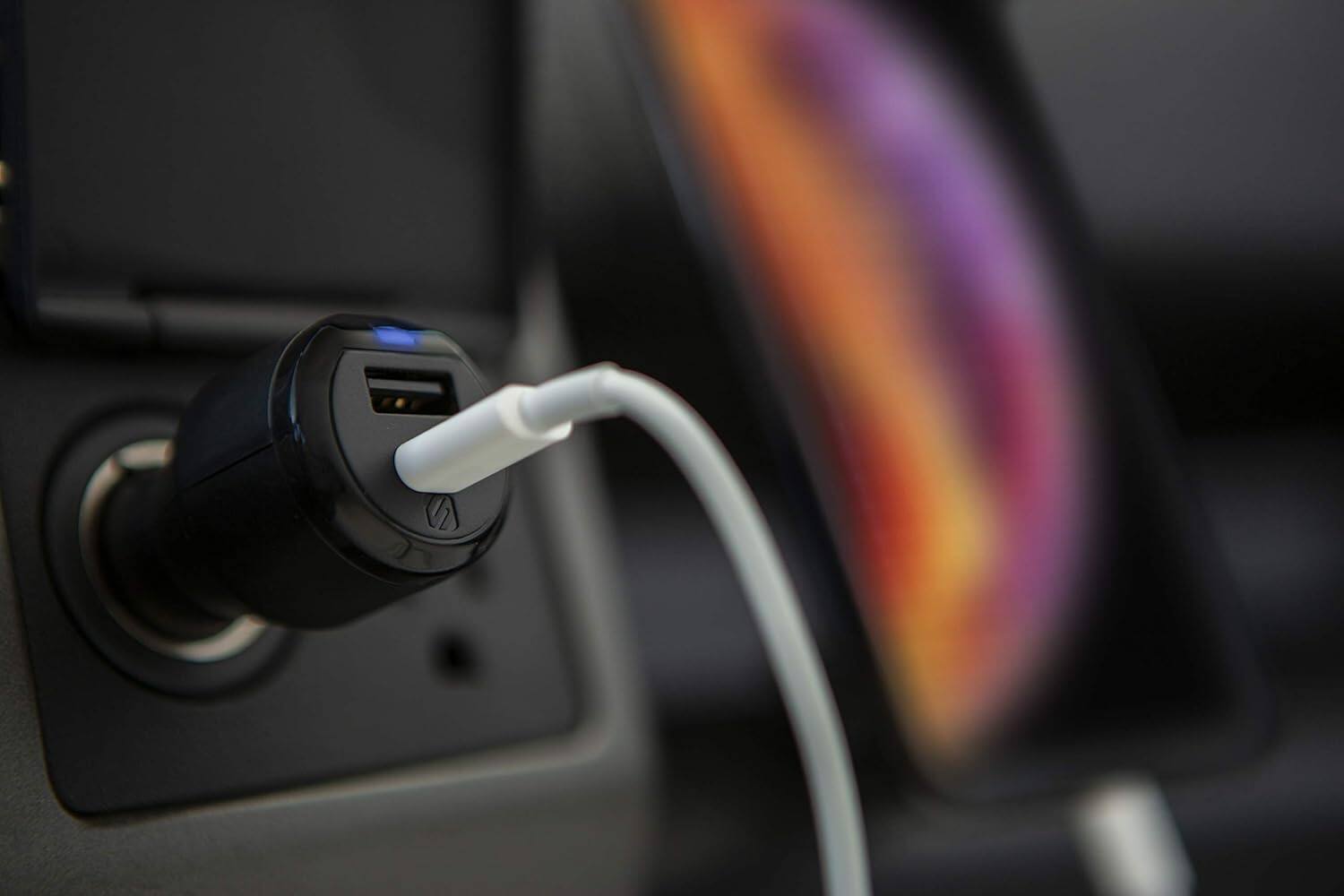 Alt View 1. Scosche - SCOSCHE CPDA2C8-SP Certified Powervolt USB Type-C and Type-A Fast Car Charger for All Power Delivery 3.0, 2.0 and Standa - Black.