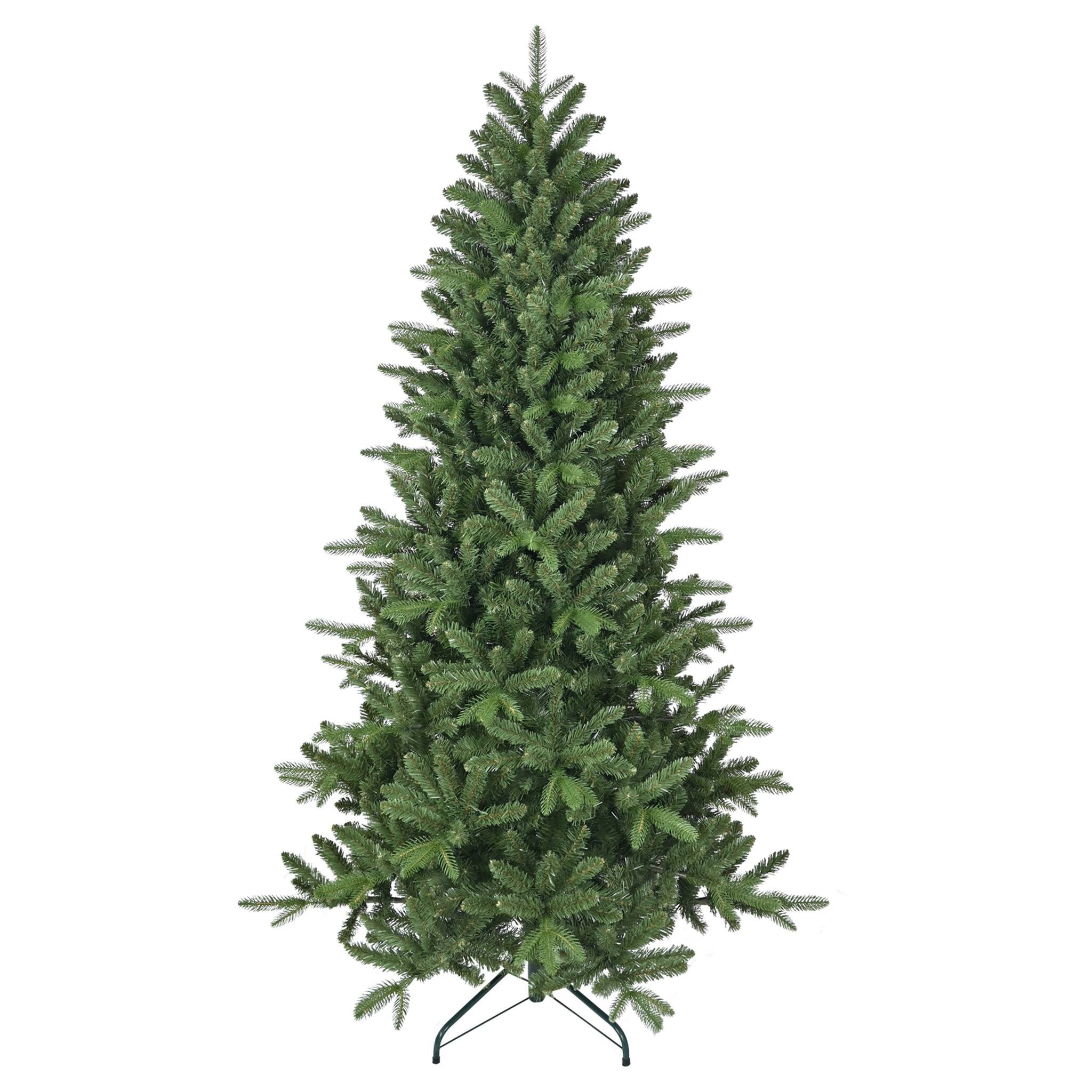 Front. Forest'nSky - 6 ft. Artificial Christmas Tree with 1168 Branch Tips, PE+PVC Mixed Needles, Hinged Design, and Metal Stand - Green.