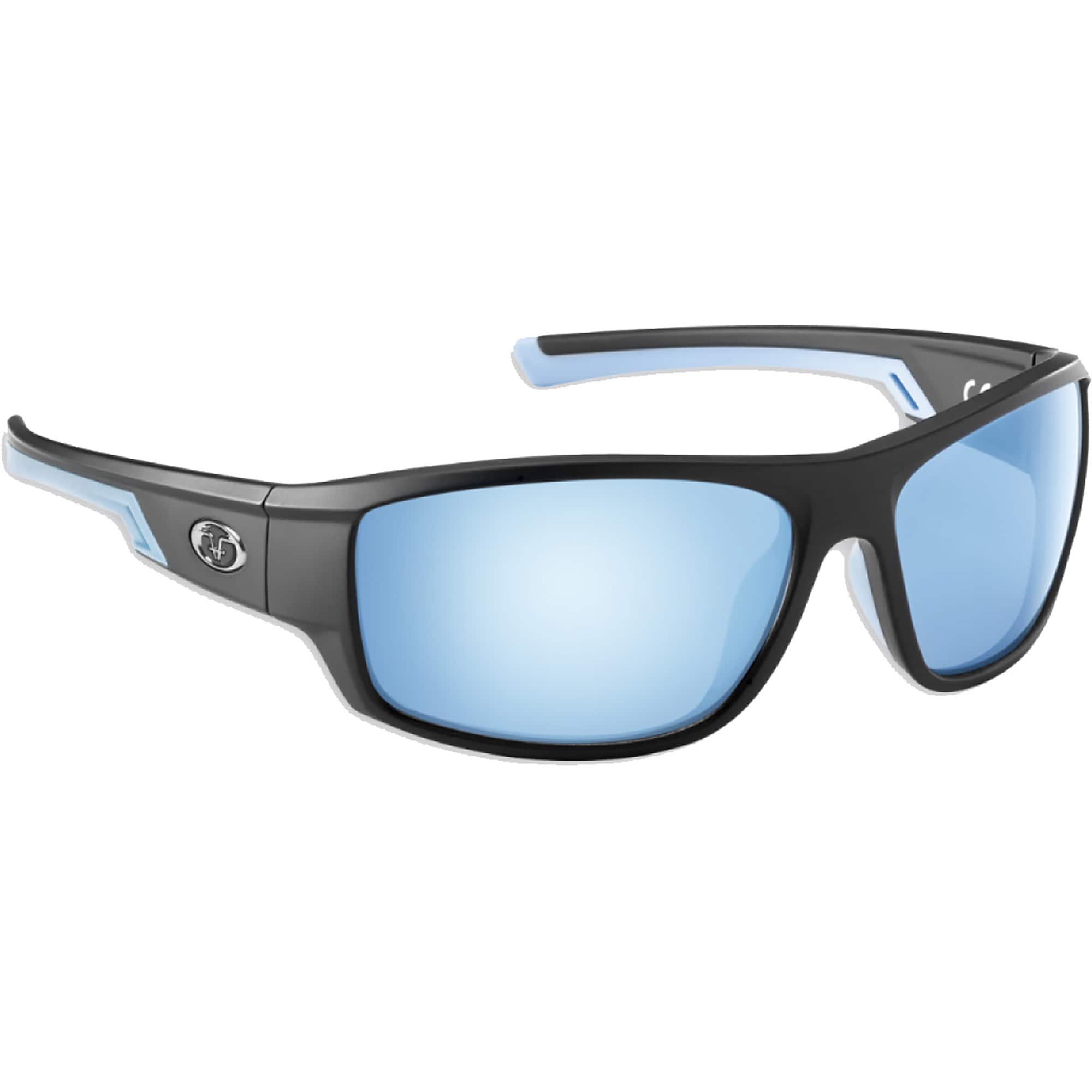 Flying Fisherman - Reefline Polarized Sunglasses - Matte Black/Smoke Blue Mirror