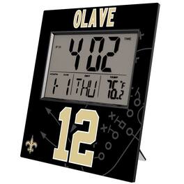 Keyscaper - Chris Olave New Orleans Saints Digital Desk & Wall Clock - Multicolor