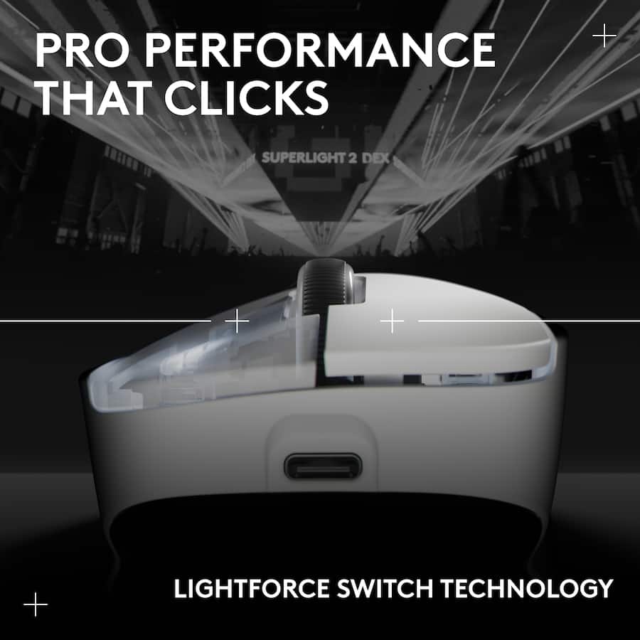 Logitech PRO X Superlight 2 DEX Lightweight Wireless Optical HERO Logitech PRO X Superlight 2 DEX Lightweight Wireless Optical HERO