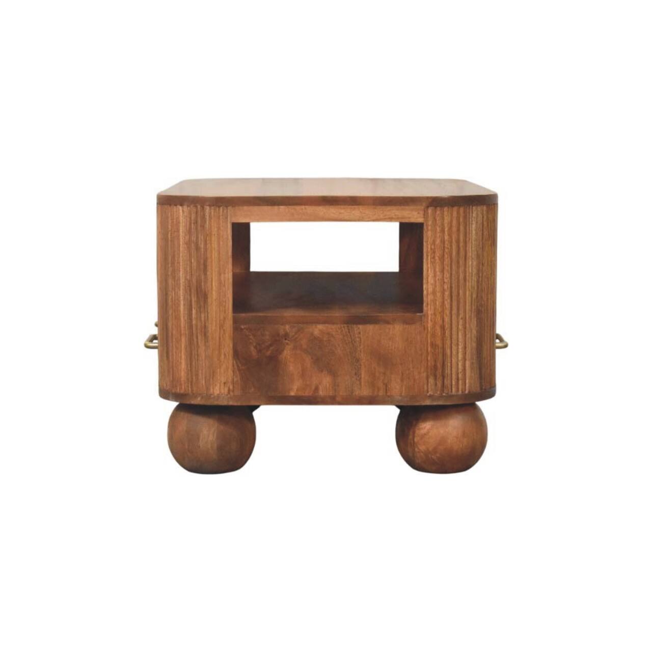 Alt View 5. Artisan Furniture - Artisan Furniture Solid Wood Briarwood Fluted Coffee Table, 2 Drawers, Brown - Brown.