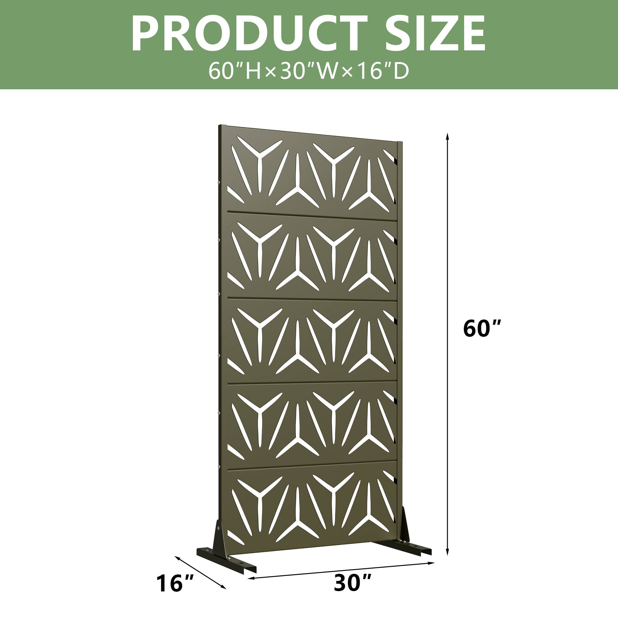 PexFix Outdoor Privacy Screen Freestanding Metal Privacy Divider with ...