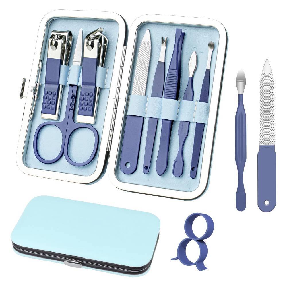 Beauty Hub Ecommerce - 8-Piece Manicure & Pedicure Set - Blue