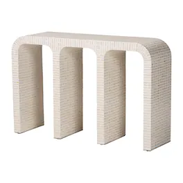 bali & pari - Chalina Capiz Shell Console Table - White/Beige