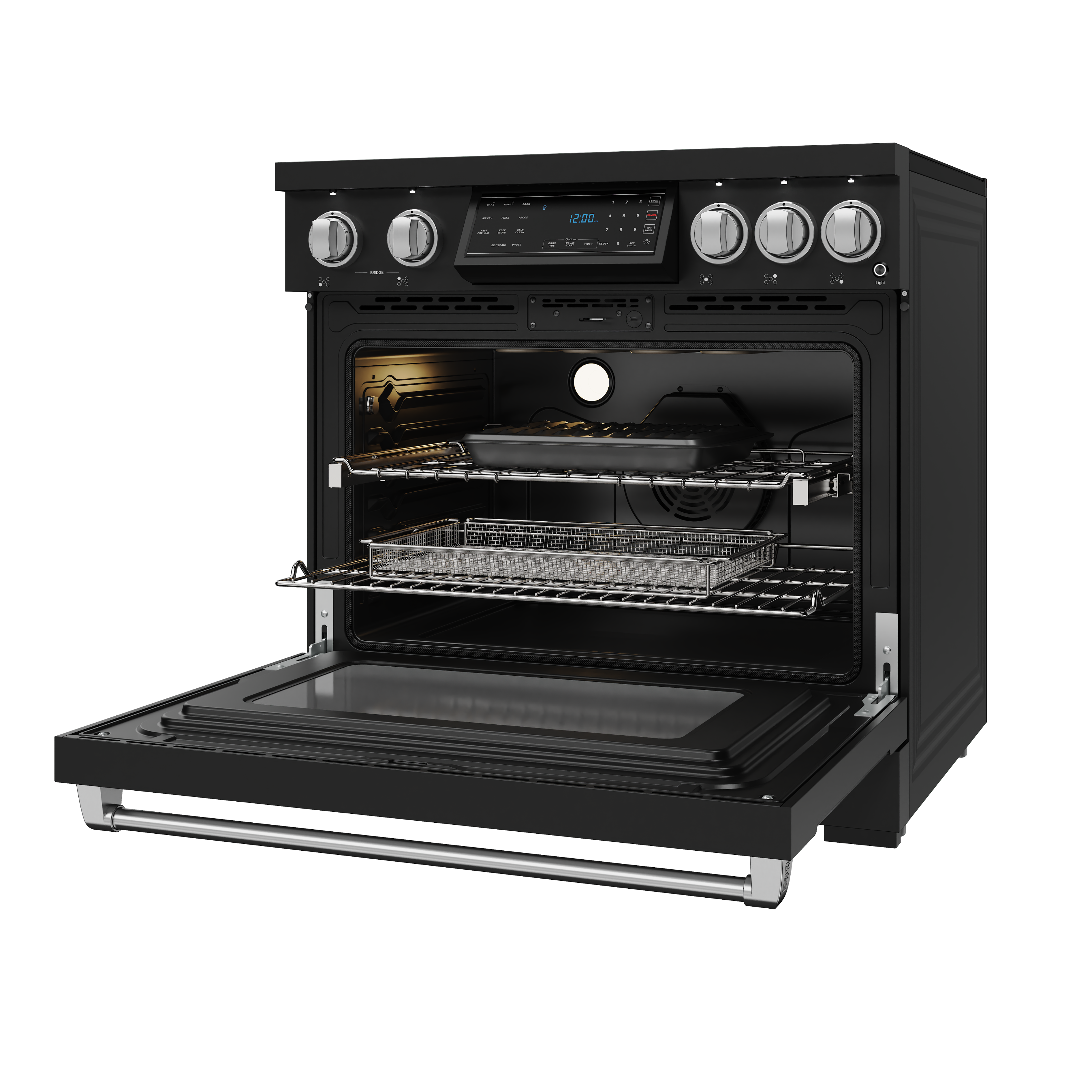 Alt View 2. Thor Kitchen - Gordon Ramsay Series by Thor Kitchen 6.0 Cu. Ft Freestanding Induction Range with Stainless Hardware - Matte Black.