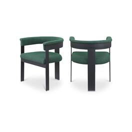 Meridian Furniture - Romeo Boucle Fabric Dining Chair, Set of 2 - Green
