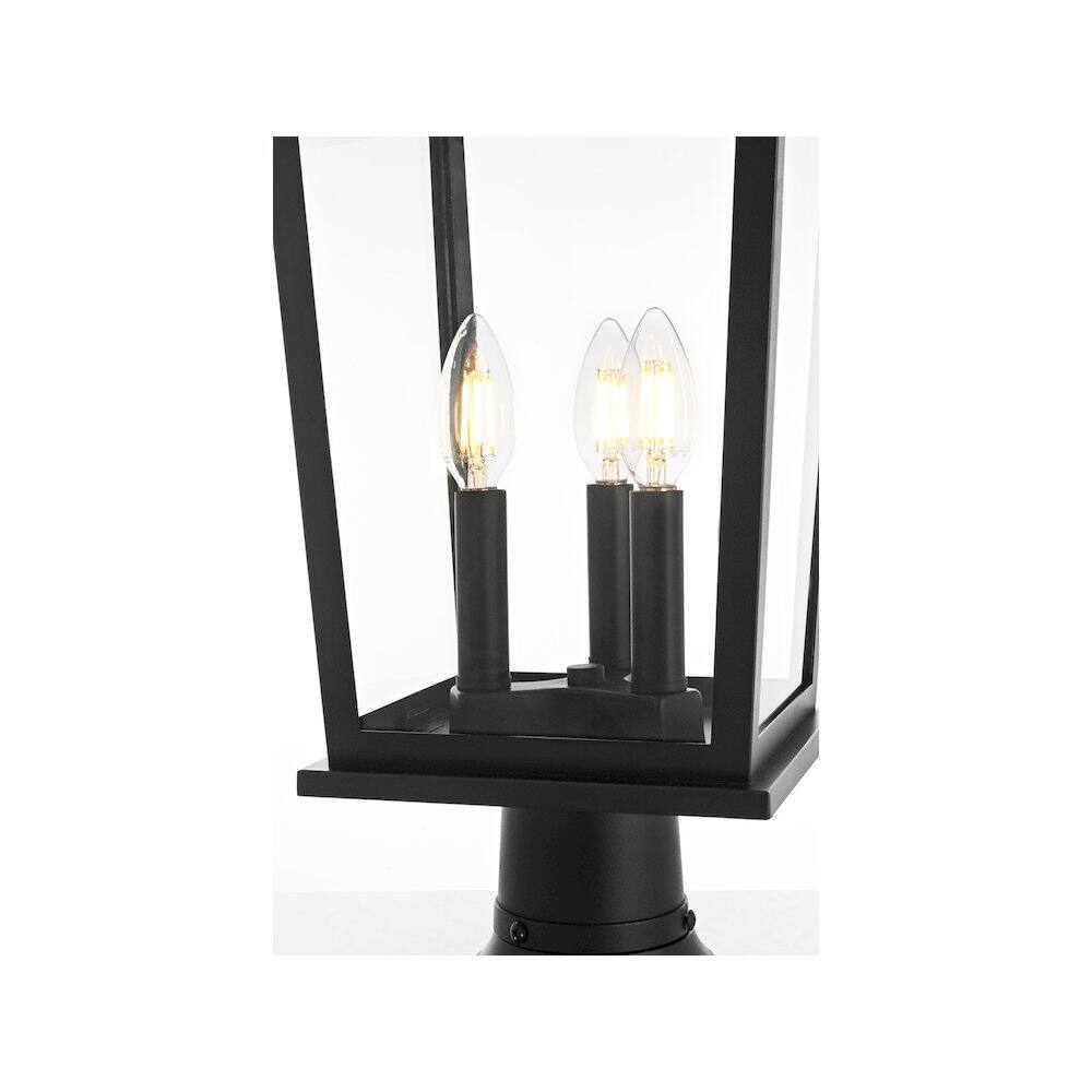 Alt View 3. Elegant Lighting - Cayman 7 inch Outdoor Pendant in Black - Black.