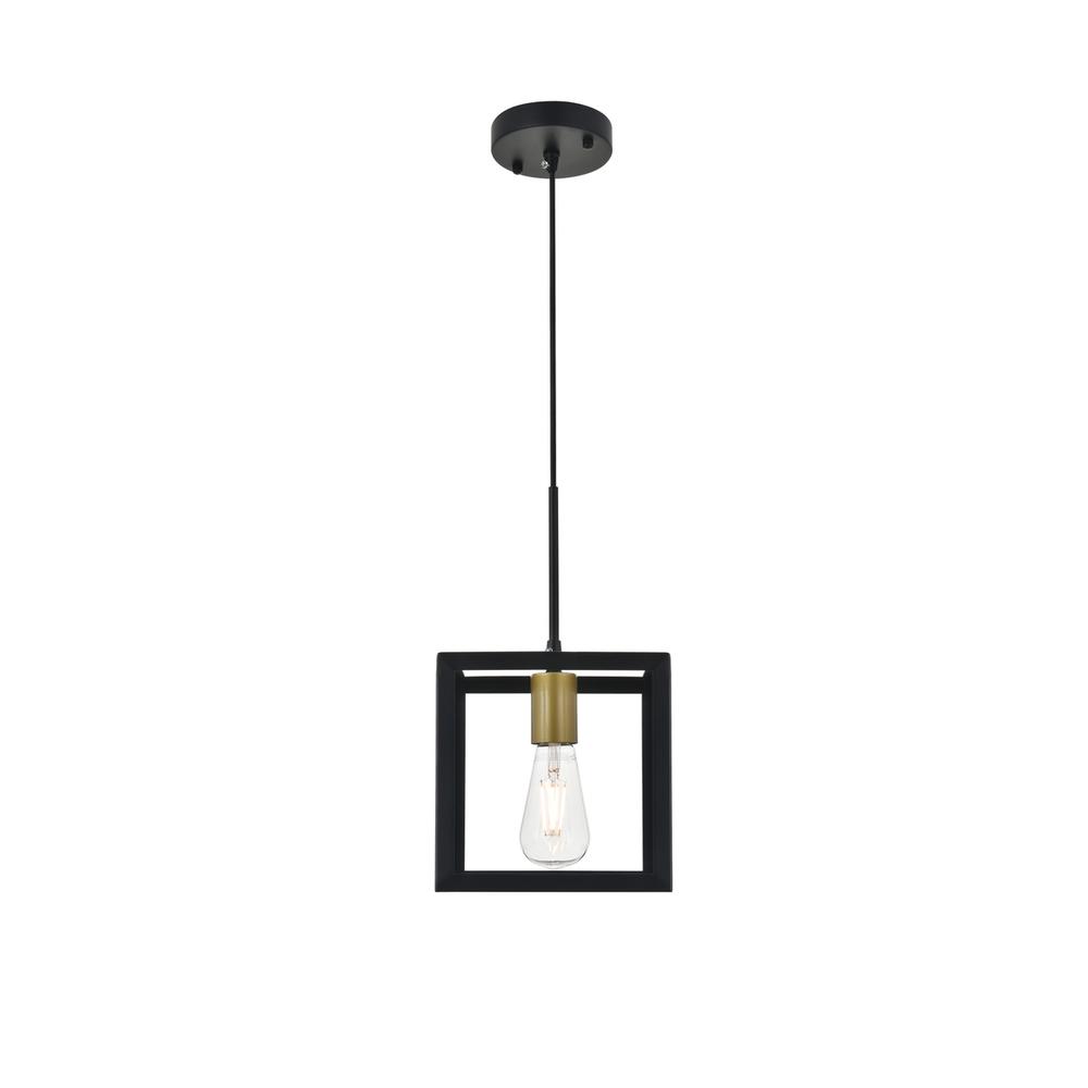 Alt View 5. Living District - Resolute 1 light brass and black Pendant - Brass And Black.