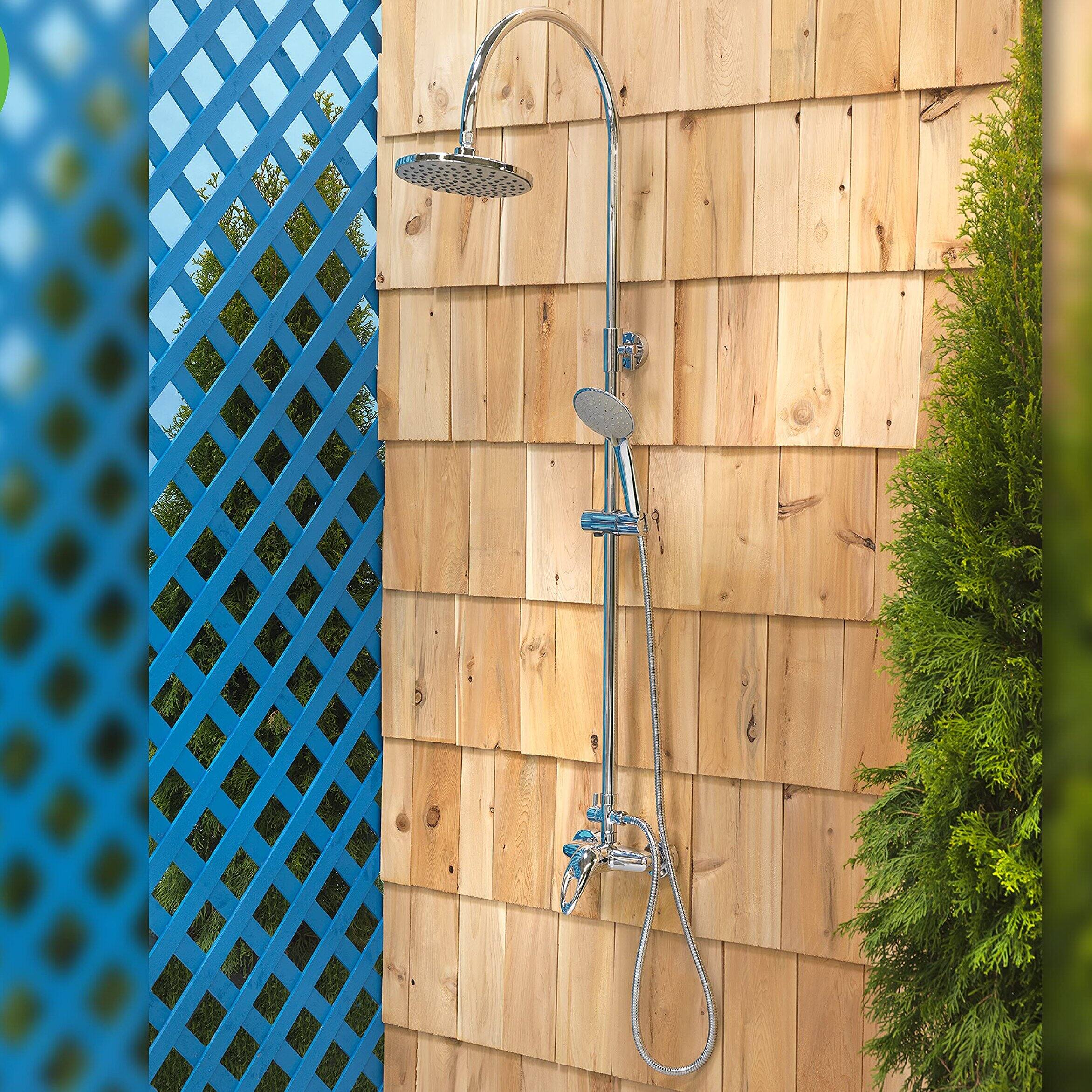 Angle. Dazzed Corner - Outdoor Shower Kit,Handheld Shower head Fixture - Chrome.