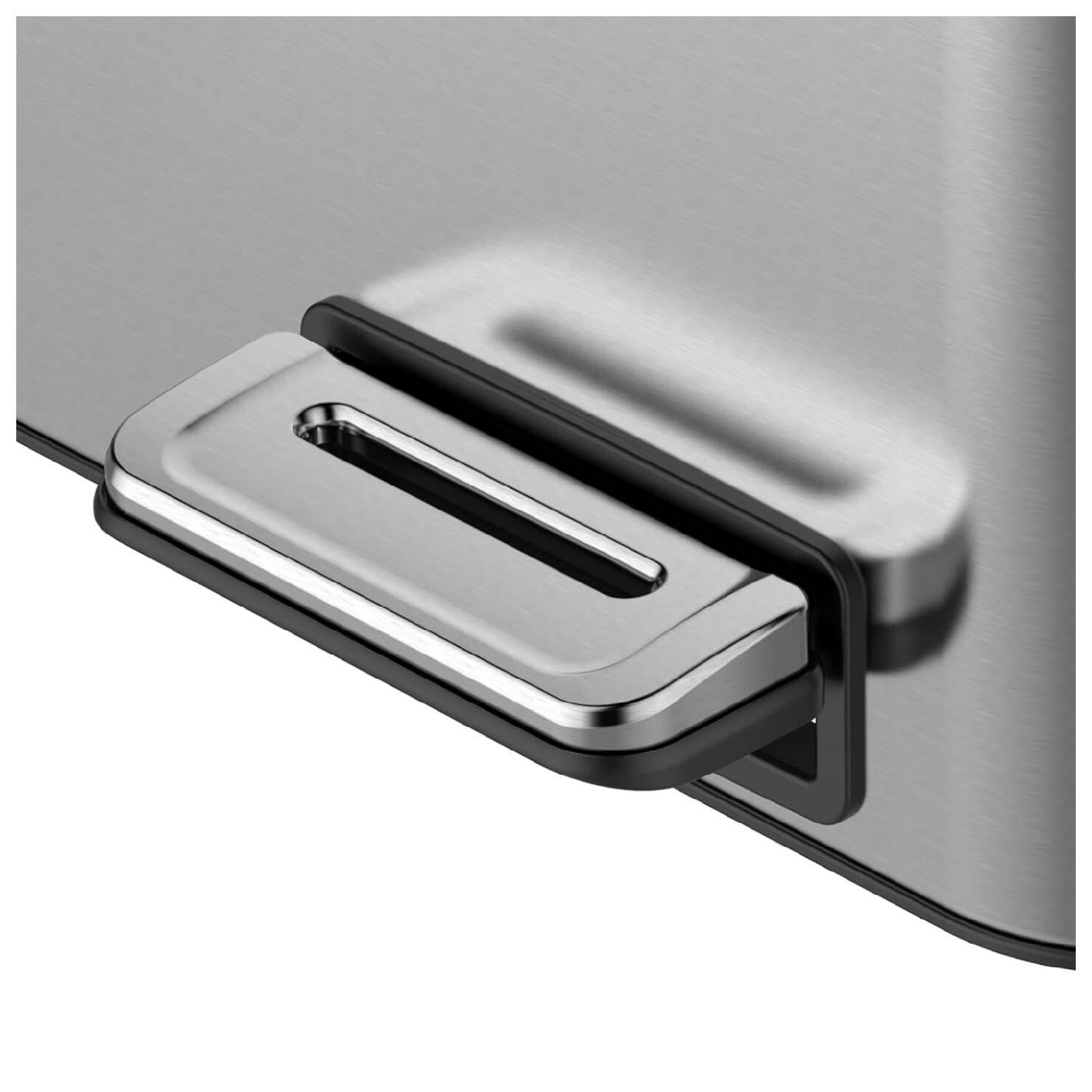 Alt View 1. GARVEE - Three Compartment Trash Can - 60L/16 Gal Stainless Steel Kitchen Trash Can - Silver.