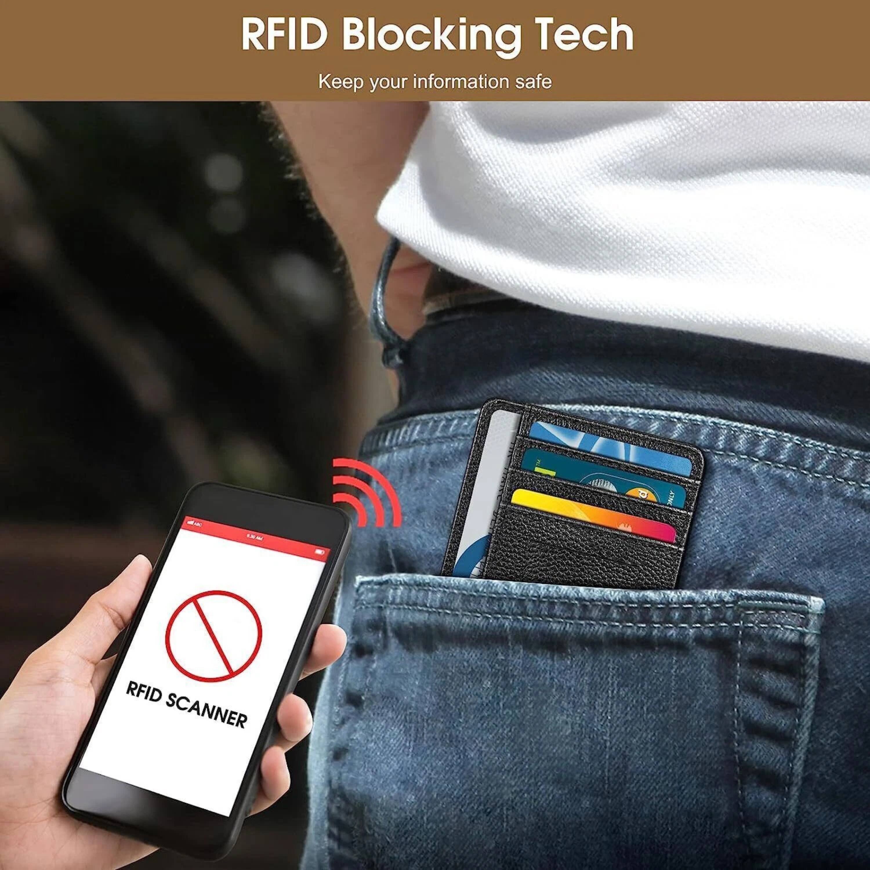 RFID Blocking Tech  
Keep your information safe  

RFID SCANNER
