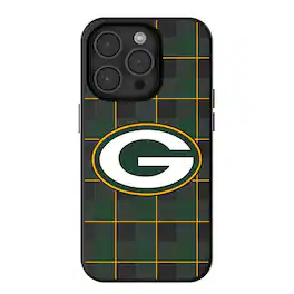 Keyscaper - NFL - Green Bay Packers Plaid Magnetic Bump iPhone Case - 15 - Black