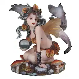 FC Design - 5"H Winged Autumn Fairy with Faux Crystal Figurine Statue Office Desk Tabletop Home Decor Gift - Multi-Color
