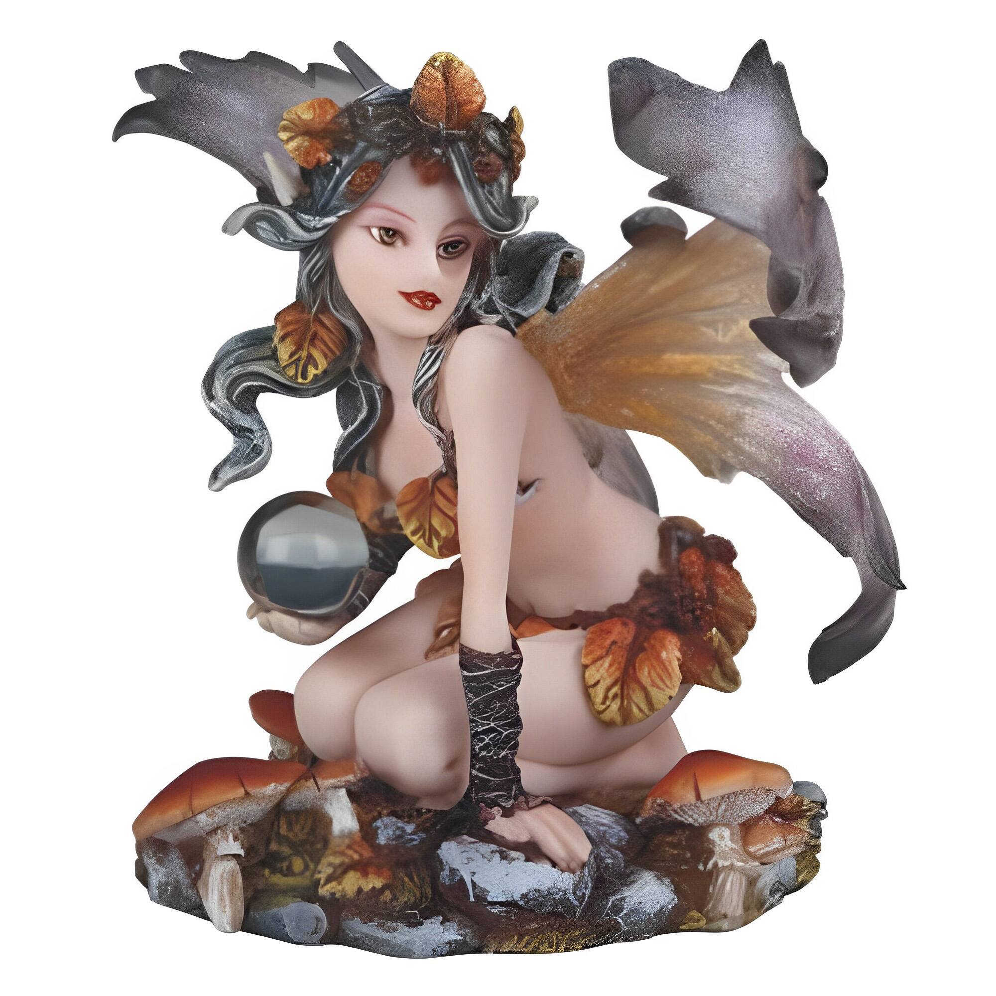 FC Design - 5"H Winged Autumn Fairy with Faux Crystal Figurine Statue Office Desk Tabletop Home Decor Gift - Multi-Color