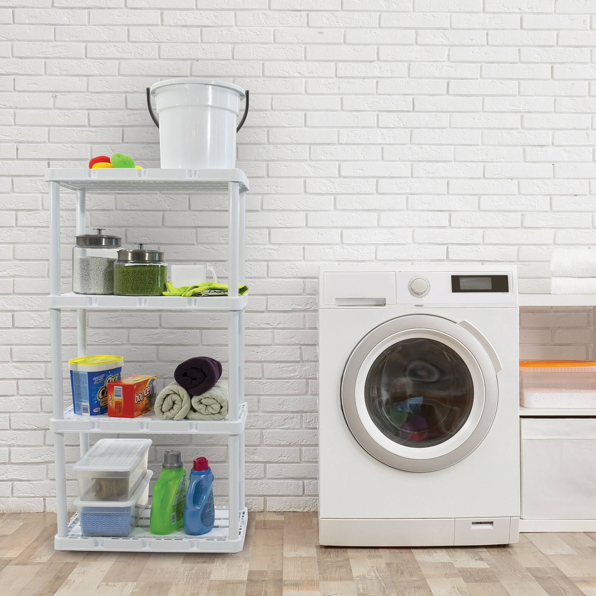 Alt View 3. Gracious Living - Gracious Living 4 Shelf Knect-A-Shelf Ventilated Storage Unit, White (3 Pack) - 4 Shelf - White.