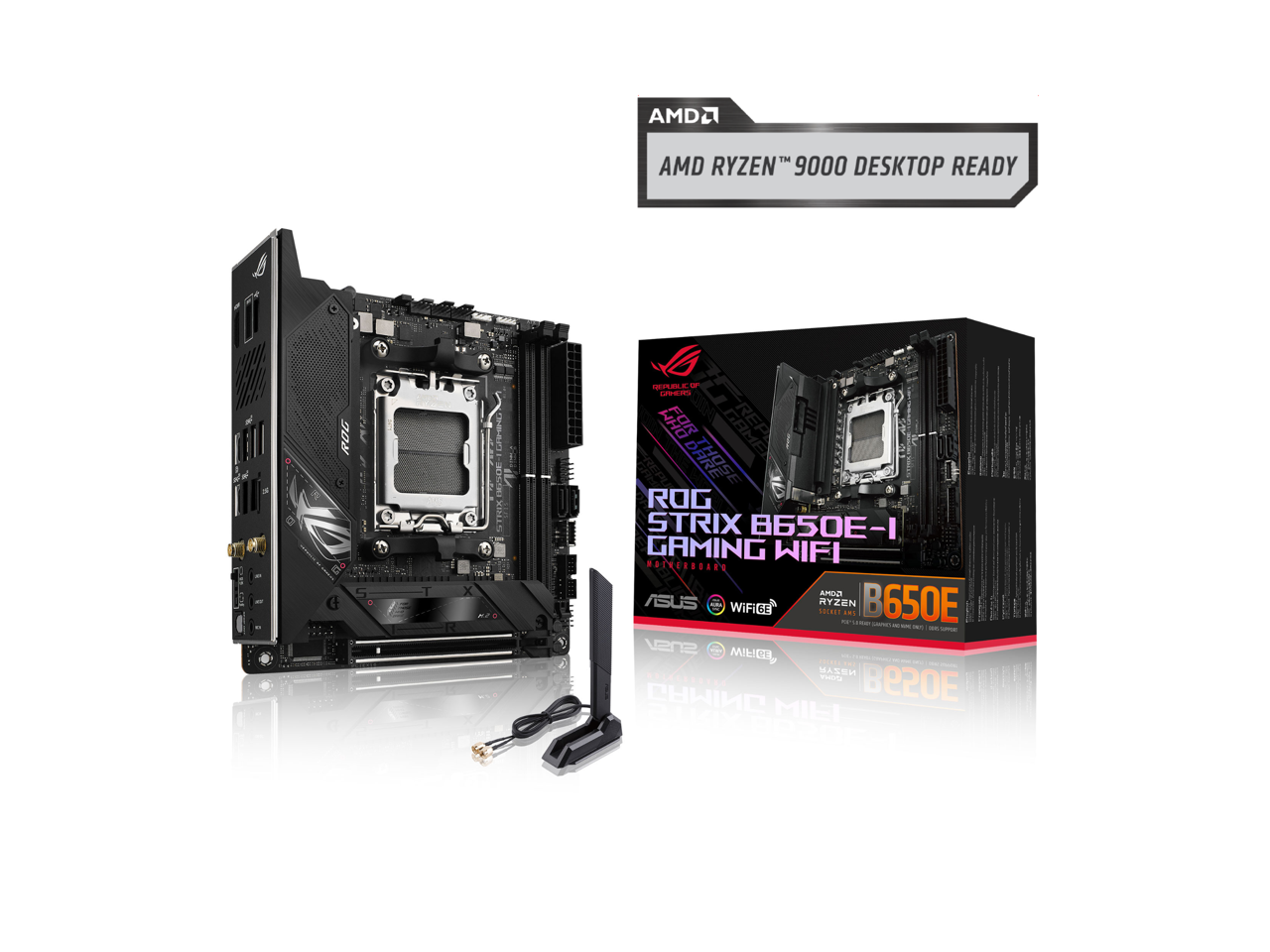 ASUS - ROG Strix B650E-I Gaming WiFi AM5 DDR5 mITX Motherboard, 10+2 Power, PCIe 5.0, 2.5G LAN, WiFi 6E