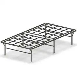 Hivvago - Twin XL Heavy Duty Foldable Metal Platform Bed Frame - Black