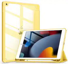 DTTO - Case for iPad 9th/8th/7th Generation 10.2 inch, Clear Back, TPU Shockproof Frame Cover - Bananas