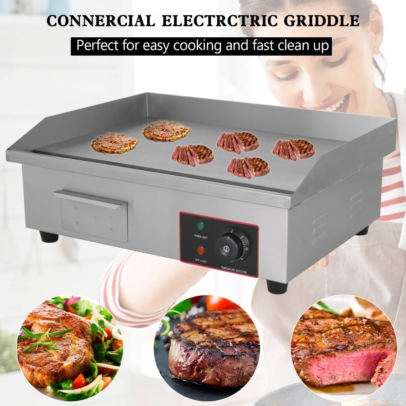 CONNERCIAL ELECTRIC GRIDDLE  
Perfect for easy cooking and fast clean up  

TOWFENCON SELECTION 117 ELL