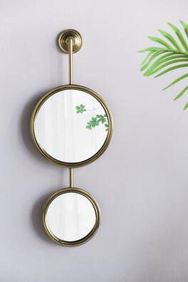 TinyHomie - 2 Circle Mirrors for Wall Decor Unique Contemporary Wall Mirror for Living Room Bedroom Entryway 11x28 Inch