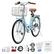 Alt View 5. VEVOR - Cruiser Bike, 7-Speed, 24-Inch Light Blue Beach Cruiser Bike with Large Capacity Basket and Rear Rack - Blue.