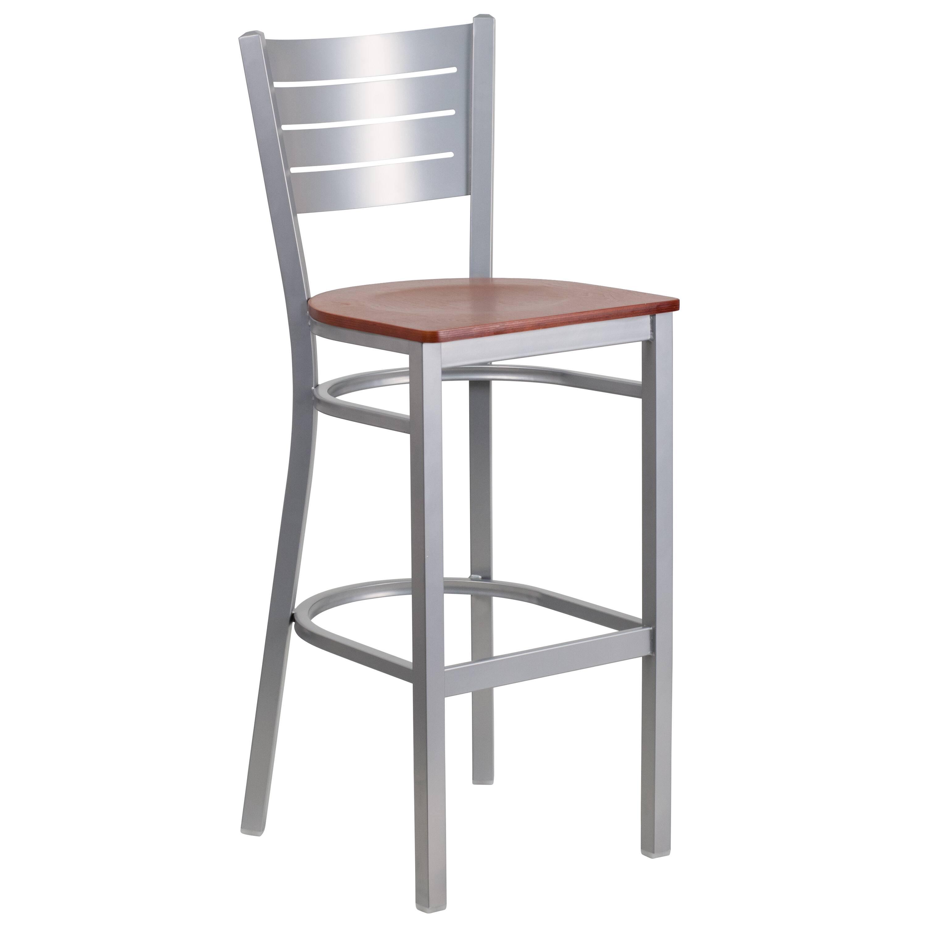 Cherry Wood Seat/Silver Frame