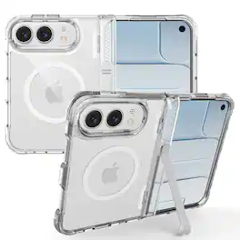 UUCOVER - Magnetic Case for Apple iPhone Duo,Shockproof TPU Hinge Protection PC Case Compatible with MagSafe Kickstand Cover - Clear