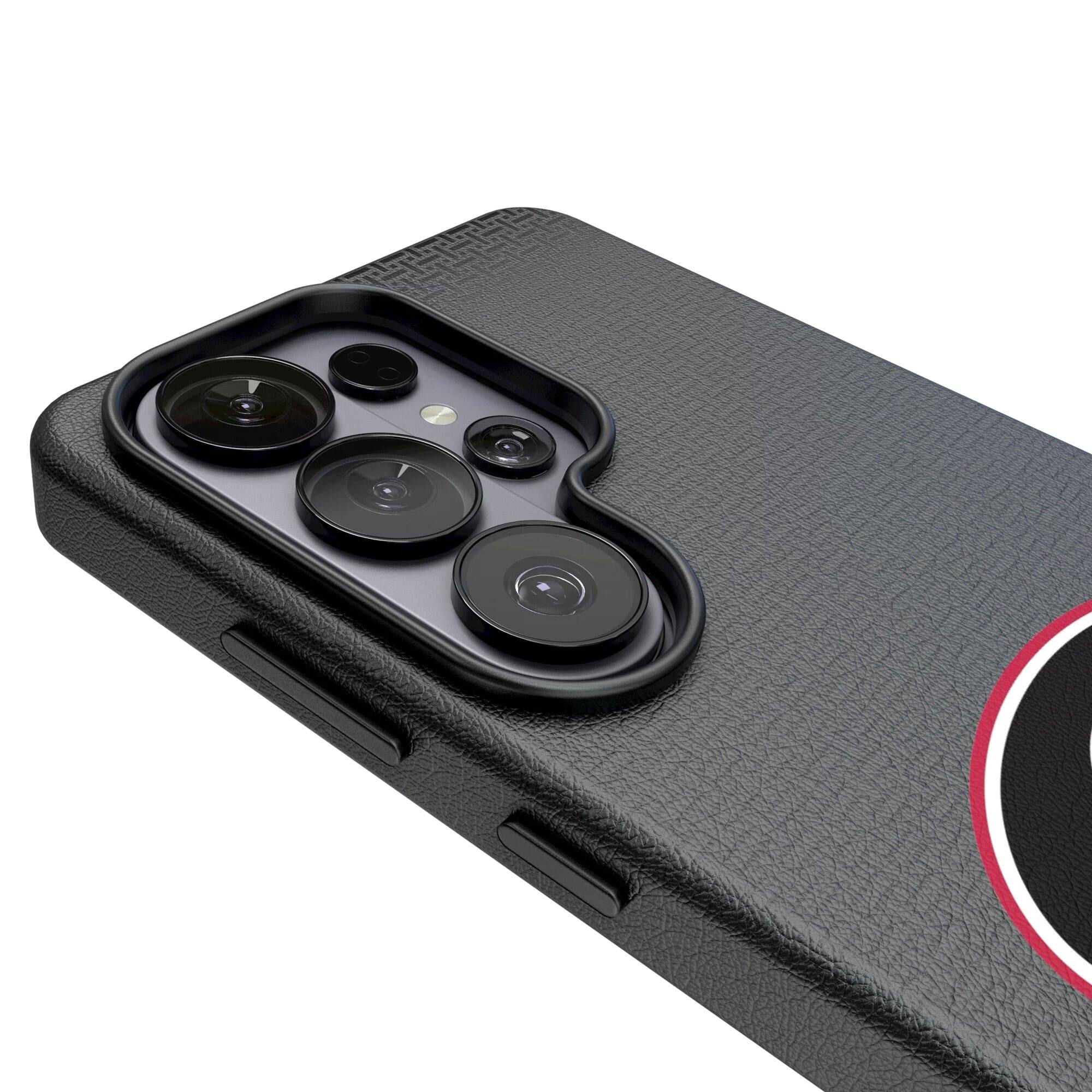 Alt View 2. Keyscaper - Georgia Bulldogs Linen Galaxy Magnetic Bump Case - S25 - Black.
