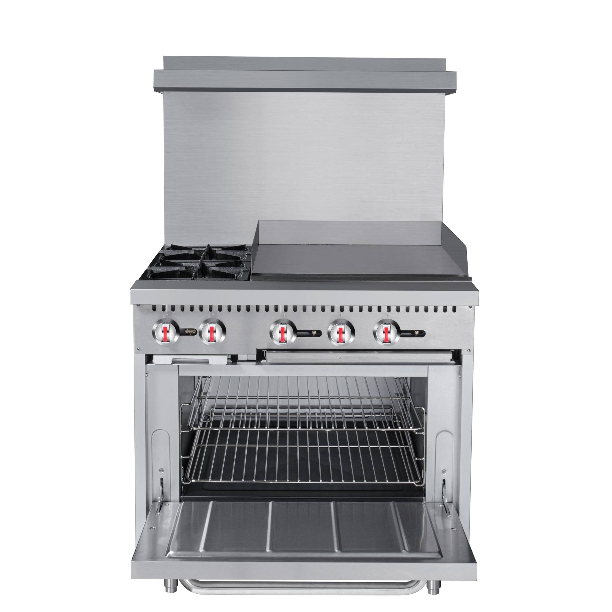 Alt View 3. Koolmore - 36 in. 2 Burner Commercial LP Range with 24 in. Griddle in Stainless-Steel (KM-CRG36-LP) - Stainless Steel.