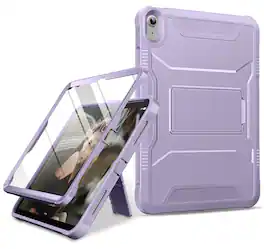 DTTO - Shockproof Case for iPad 11-inch (2025) & 10.9-inch (2022) with Built-in Screen Protector, Full Body Protective Cover - Light Purple