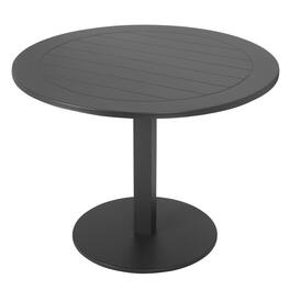 Manhattan Lane - Keli 35 Inch Round Dining Table, Aluminum Frame, Foldable Design - Gray
