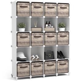 Sorbus - 20 Cube Storage Organizer –Waterproof Cubby Shelf - Closet, Toys, Books, Shoes, Décor –Bedroom, Living Room, Kids - White