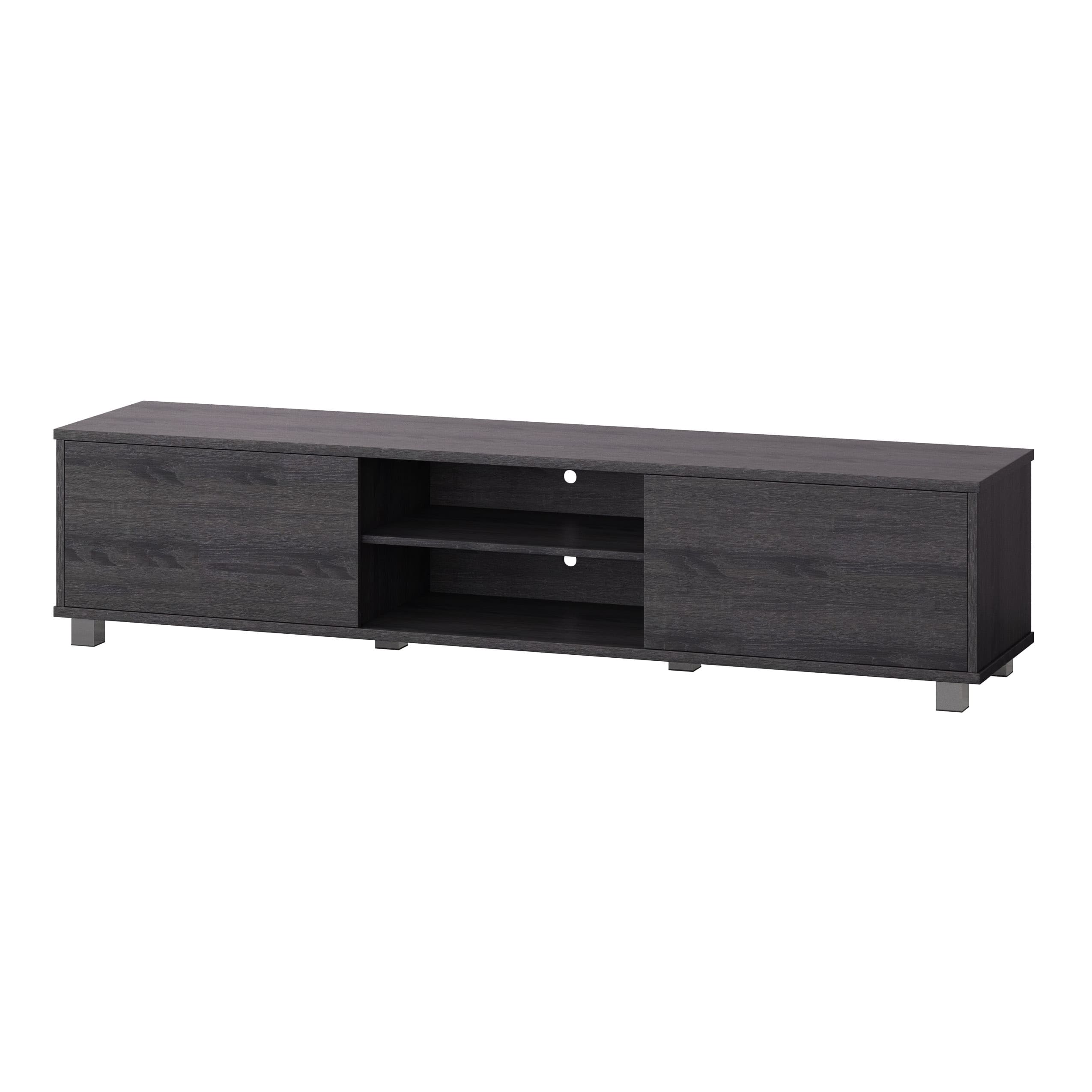 Alt View 11. CorLiving - Hollywood Collection TV Stand with Open and Closed Cabinets for Most TVs up to 85" - Dark Gray.
