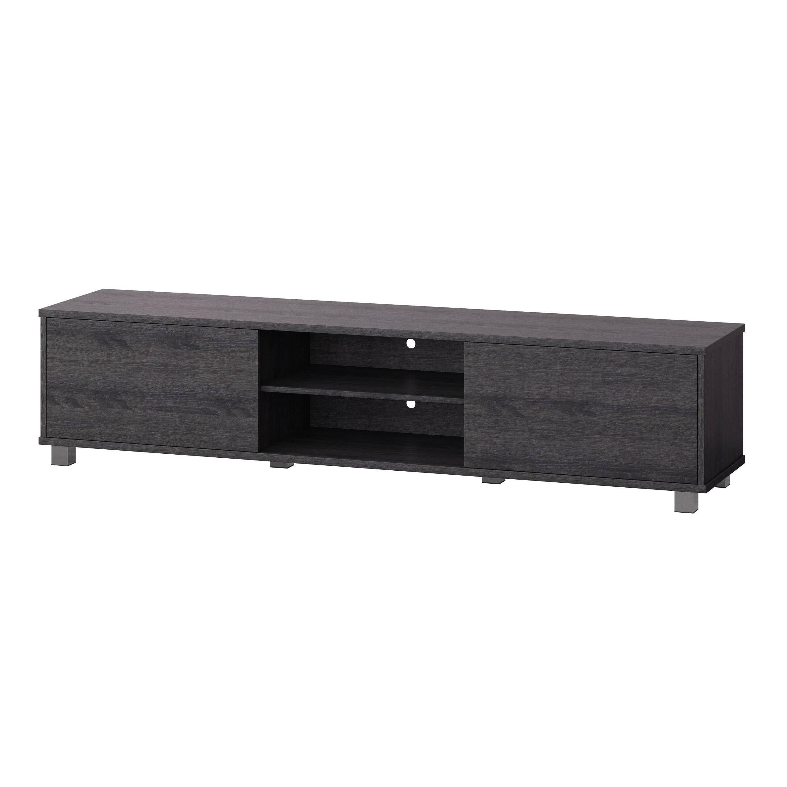 Alt View 11. CorLiving - Hollywood Collection TV Stand with Open and Closed Cabinets for Most TVs up to 85" - Dark Gray.