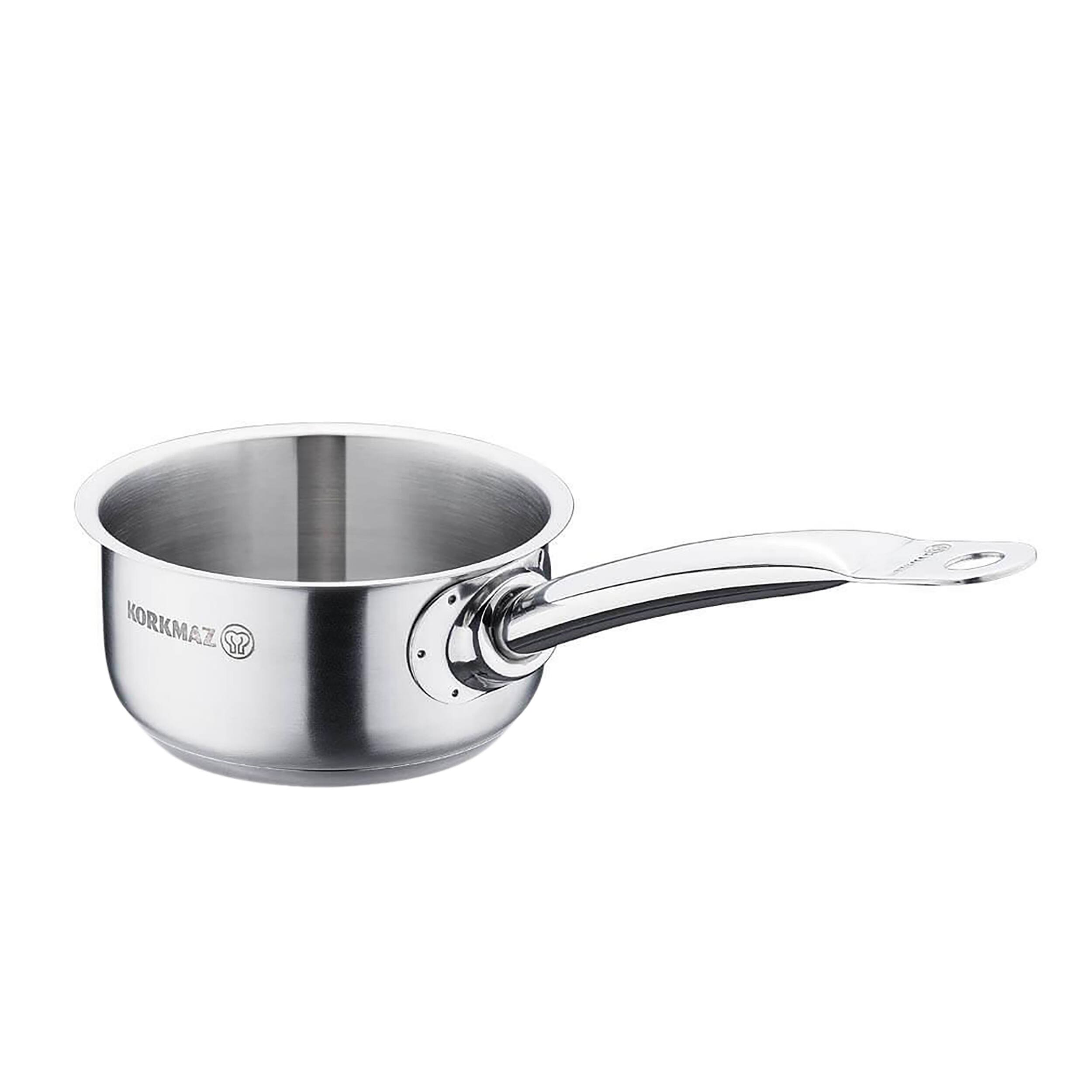 Front. Korkmaz - Korkmaz Gastro Proline 1 Liter Stainless Steel Saucepan in Silver - Silver.