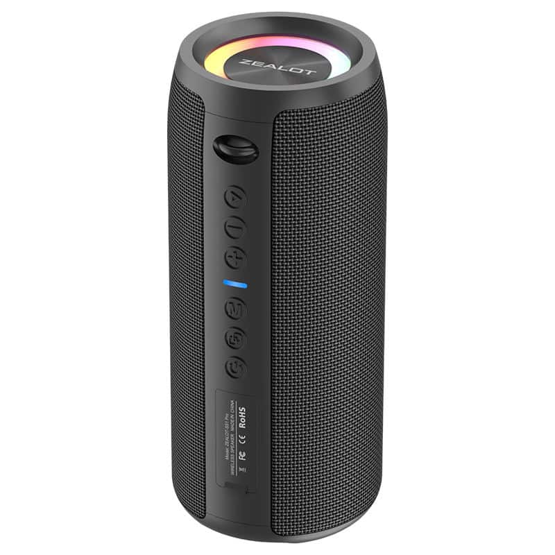 PRIMEPLUS - S51 Pro Bluetooth Speaker, 40W Portable Wireless Speaker with 5200mAh Long Battery Life, IPX6 Waterproof, Bluetooth 5.2 - Black