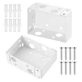 VEVOR - Box Mounting Brackets, 2 Pcs, Box Blind Bracket for Window Blinds,Fit for 1.5x2.25 in Headrails,with Self-Tapping Screws - White