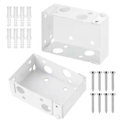 Front. VEVOR - Box Mounting Brackets, 2 Pcs, Box Blind Bracket for Window Blinds,Fit for 1.5x2.25 in Headrails,with Self-Tapping Screws - White.