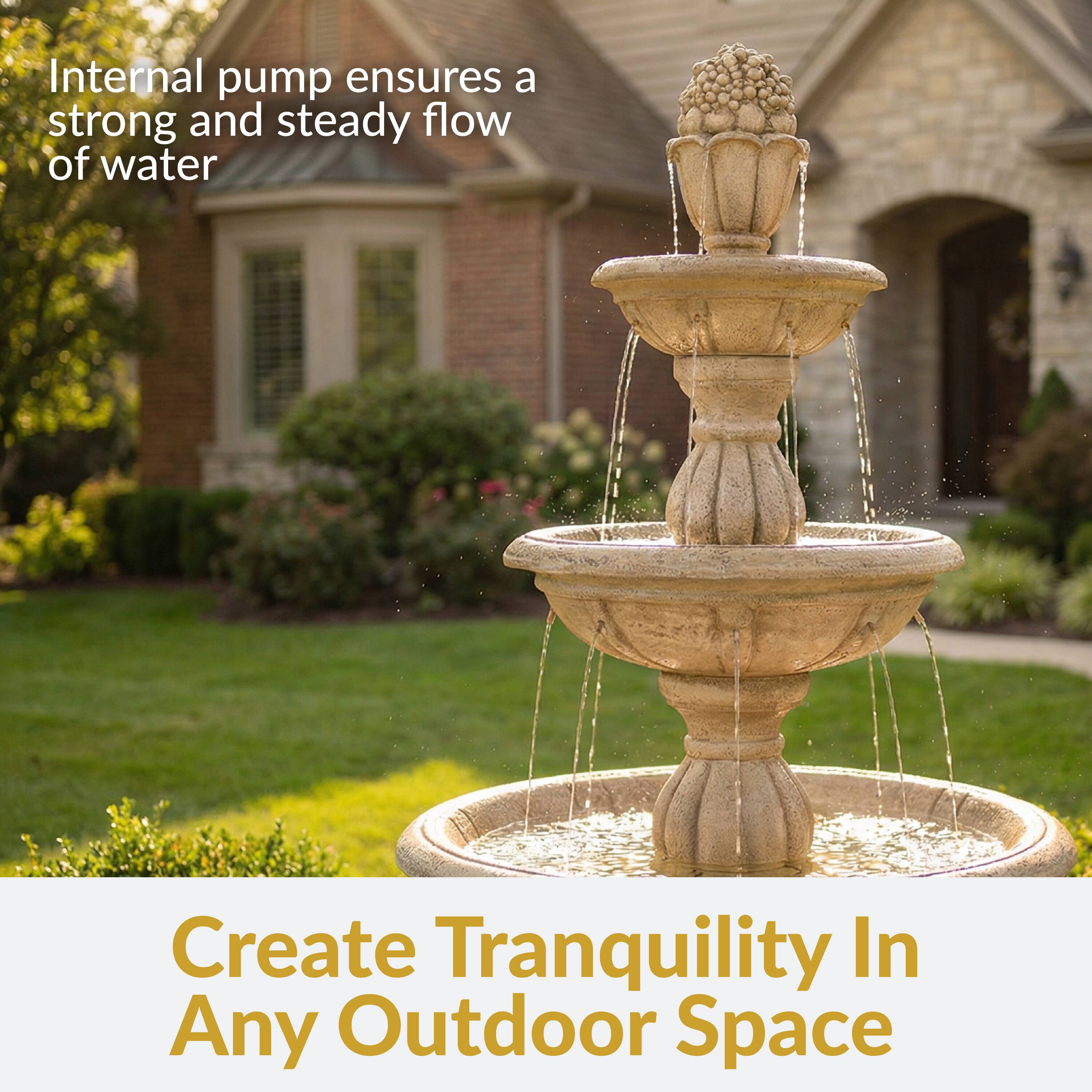 Internal pump ensures a strong and steady flow of water

Create Tranquility In Any Outdoor Space
