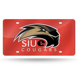 Rico Industries - SIUE Edwardsville Cougars Red Mirrored Laser Cut License Plate Laser Tag - Multi