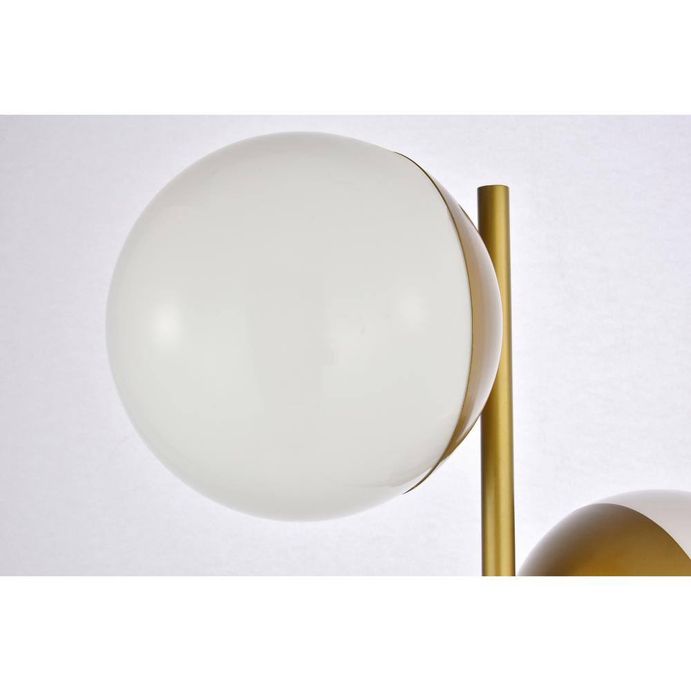Back. Living District - Eclipse 2 Lights Brass Floor Lamp With Frosted White Glass - Brass And Frosted White.